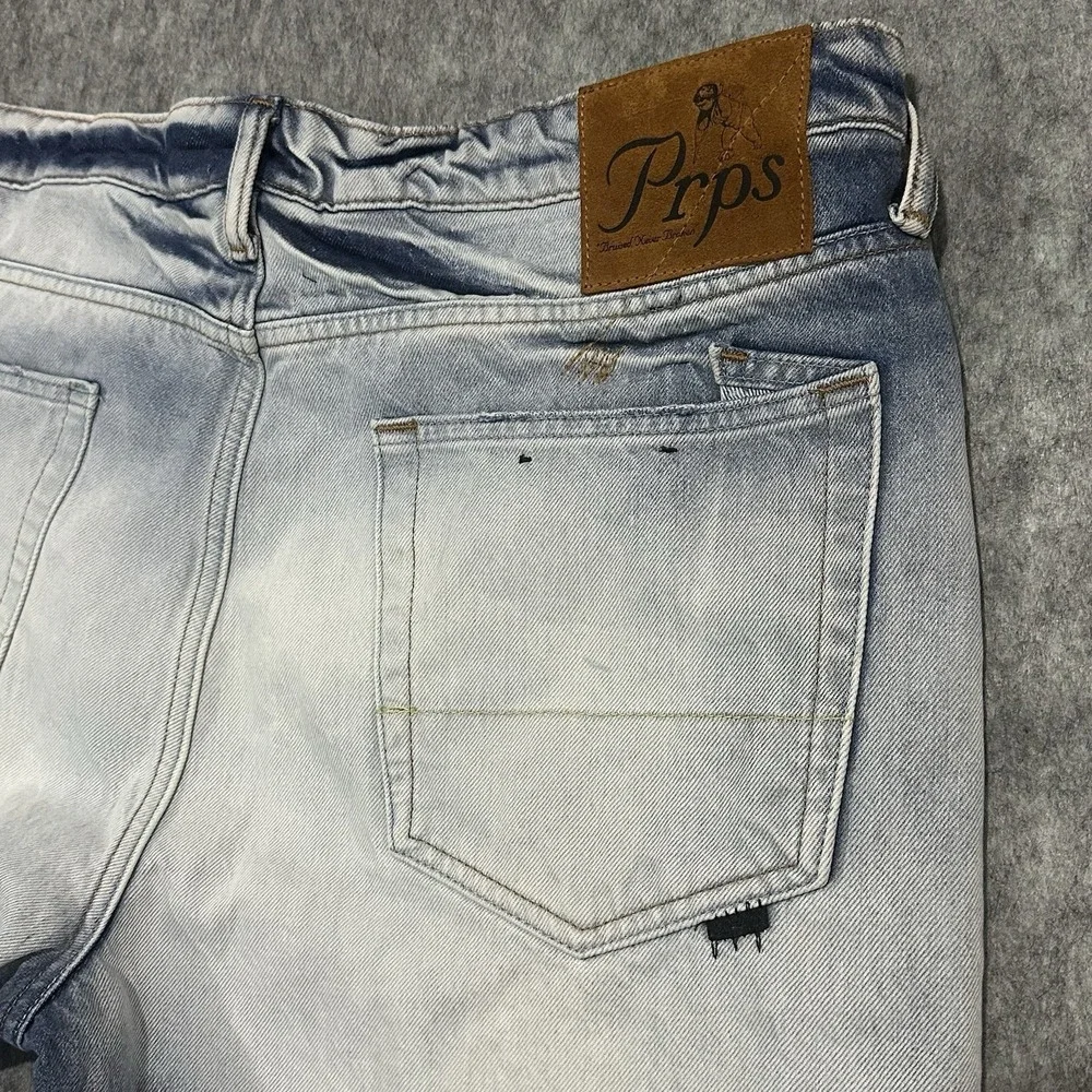 PRPS Men's Barracuda Hiroshima Jeans 100% Cotton Button Fly Indigo - Size 38x34 - Picture 6 of 16